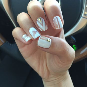 Angela Nails - White on white - Nail Salons Near Me - San Gabriel, California