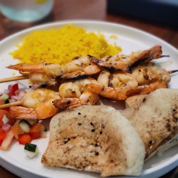 Mara - Prawn kebab lunch plate - Mediterranean Near Me - Honolulu, Hawaii