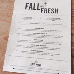 Fall breakfast menu.