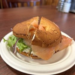 Bagel Junction - Bagel with Nova Scotia Lox and Cream Cheese on a gluten-free Bagel