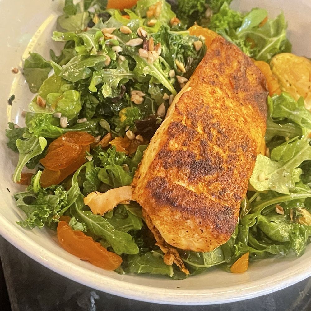Silver Diner - Warm Roasted Local Veggie Salad with Salmon - Diners Near Me - Lanham, Maryland