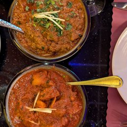 Lamb Vindaloo and Lamb Rogan Josh