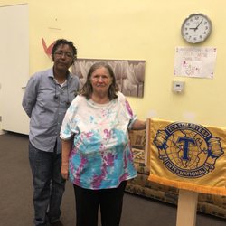 Heart Centered Toastmasters - Mary Whitmore ( club president on left) and new member Bonnie Hayslett (on right)