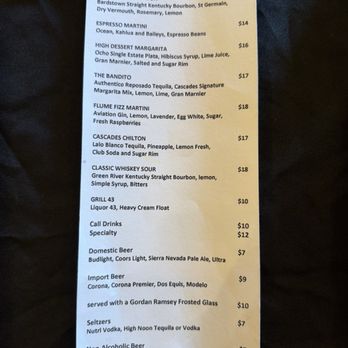 Cascades Grill - Menu 07/09/2026 - New American Near Me - Carlsbad, New Mexico