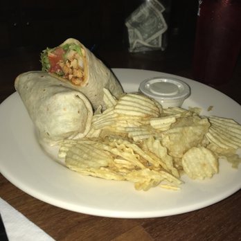 Rack'em Pub & Billiards - Buffalo chicken wrap, we thought it was homemade potato chips so I was disappointed with that. - Pool Halls Near Me - Matthews, North Carolina Rack'em Pub & Billiards - Buffalo chicken wrap, we thought it was homemade potato chips so I was disappointed with that. - Pool Halls Near Me - Matthews, North Carolina