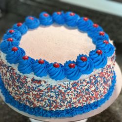 Ice Cream Works - Custom Ice Cream Cake, red, white & blue