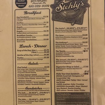 Stehly's Bakery and Eatery - Menu front - Bakeries Near Me - Nazareth, Pennsylvania Stehly's Bakery and Eatery - Menu front - Bakeries Near Me - Nazareth, Pennsylvania
