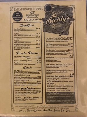Menu photo 6 Stehly's Bakery and Eatery Nazareth, PA