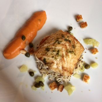 Le 6 ème sens - Dos de cabillaud au citron, riz et purée de patate douce au citron vert. - French Near Me - Brive-La-Gaillarde, 19 Le 6 ème sens - Dos de cabillaud au citron, riz et purée de patate douce au citron vert. - French Near Me - Brive-La-Gaillarde, 19