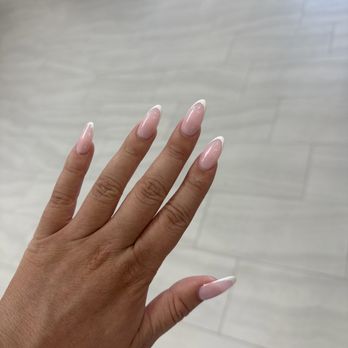 QB Nails & Lounge 2 - Full set acrylics with thin French tip - Nail Salons Near Me - Conroe, Texas QB Nails & Lounge 2 - Full set acrylics with thin French tip - Nail Salons Near Me - Conroe, Texas