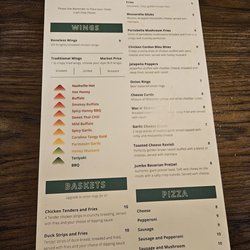 Erin Inn Irish Pub - Menu