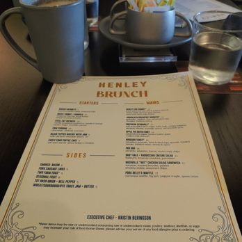 Henley - Brunch menu circa June 2022 and a latte - New American Near Me - Nashville, Tennessee Henley - Brunch menu circa June 2022 and a latte - New American Near Me - Nashville, Tennessee