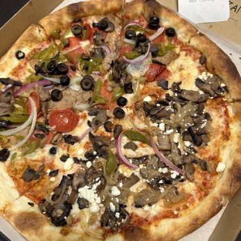 Those Guys Pies - Half supreme, half shrooms. - Pizza Near Me - Henderson, Nevada