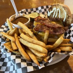 Lagorio's Grill & Bar - Double Cheese Burger with added bacon