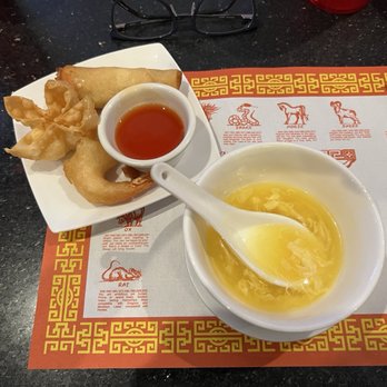Ginger Garden - Egg Drop Soup and my appetizer - Chinese Near Me - Gilbert, Arizona
