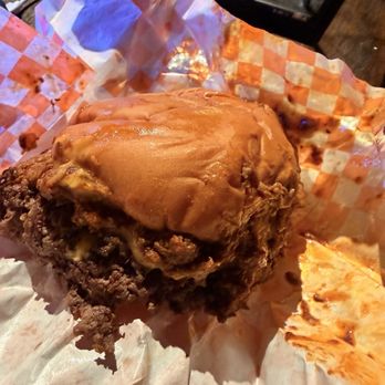 Pattywhacks Burgers - A chili cheese burger with mustard and onions. - Food Trucks Near Me - Columbus, Ohio Pattywhacks Burgers - A chili cheese burger with mustard and onions. - Food Trucks Near Me - Columbus, Ohio