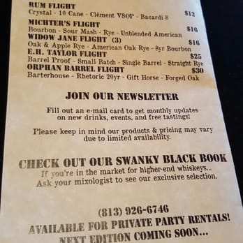 Repeal 18 - Menu - Cocktail Bars Near Me - Tampa, Florida Repeal 18 - Menu - Cocktail Bars Near Me - Tampa, Florida