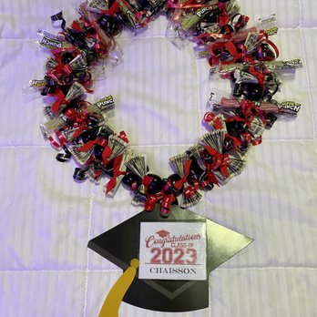 Candy Cash By Design - a graduation wreath made of candy - Candy Stores Near Me Candy Cash By Design - a graduation wreath made of candy - Candy Stores Near Me