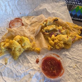 MoJoe's - Bacon breakfast burrito cut in half. So much tortilla, zero bacon on half the burrito. Other half with a dissappointing few small pieces. - Coffee & Tea Near Me - Roseville, California MoJoe's - Bacon breakfast burrito cut in half. So much tortilla, zero bacon on half the burrito. Other half with a dissappointing few small pieces. - Coffee & Tea Near Me - Roseville, California