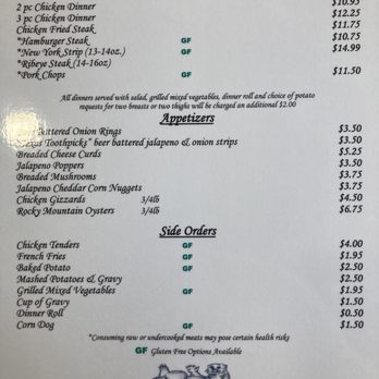 Otter Creek Lodge - Menu as of 8/3/21 - Hotels Near Me - Lewellen, Nebraska