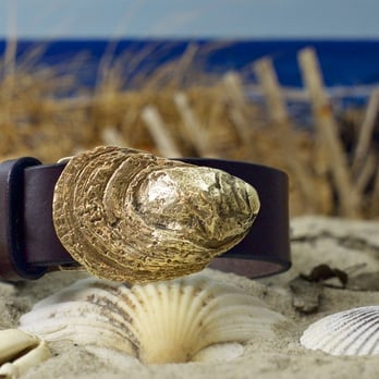 Cellar Leather - Cotuit Oyster Shell Leather Belt handmade from cellarleather.com - Leather Goods Near Me - Marstons Mills, Massachusetts