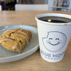 Blue Moon Bakery - Pumpkin scone and drip coffee