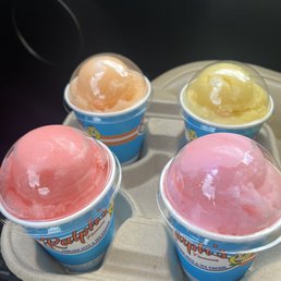 four different flavors of ice cream