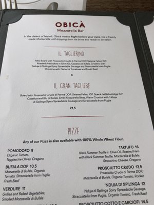 Menu photo 6 Obicà Rome, RM