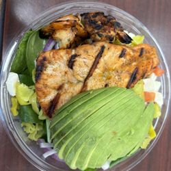 Trios Tomato Pie - Salmon salad as it arrived (avocado was extra)