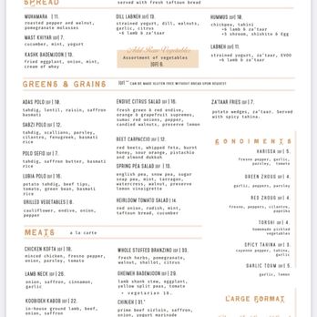 Delbar Middle Eastern - Menu 1 - Persian/Iranian Near Me - Atlanta, Georgia