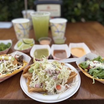 City Tacos - Surf & Turf, Papa con Rajas & Portobello Tacos with various salsas, limes and cilantro - Tacos Near Me - Encinitas, California City Tacos - Surf & Turf, Papa con Rajas & Portobello Tacos with various salsas, limes and cilantro - Tacos Near Me - Encinitas, California
