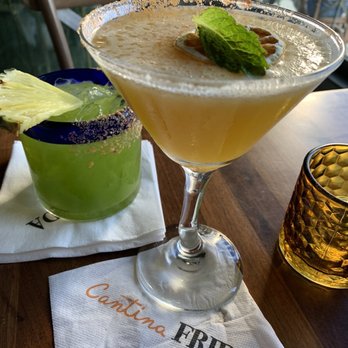 Cantina Frida - Maracuya in tall glass Smokey and sweet. and the Frida & Diego short glass a bit spicy with lime. Very nice place to enjoy these drinks. - New Mexican Cuisine Near Me - Beverly Hills, California