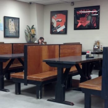 Nori's Saimin & Snacks - Inside Nori's restaurant.........you can see the simple booths inside. - Japanese Near Me - Hilo, Hawaii