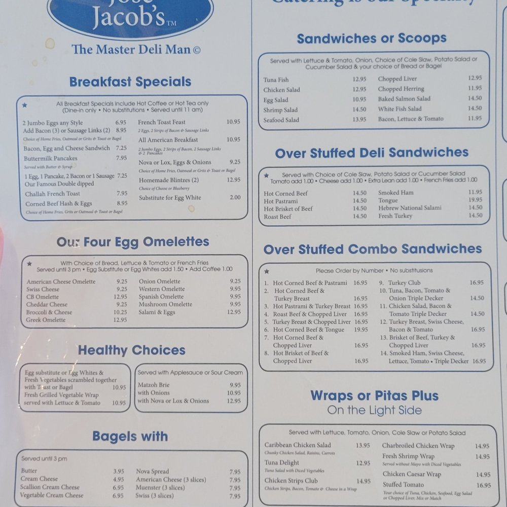 Jacob's Restaurant - Menu - Delis Near Me - Boynton Beach, Florida Jacob's Restaurant - Menu - Delis Near Me - Boynton Beach, Florida