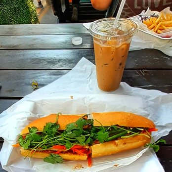 On A Roll - Iced coffee/banh mi tofu. - Vietnamese Near Me - San Jose, California