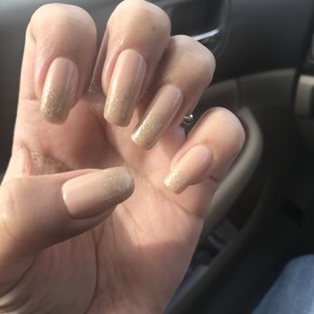 Nancy Nails - Normal nail polish OPI with gold glitter coat (not gel). - Nail Salons Near Me - Marina Del Rey, California