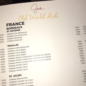GIADA - Spectacular wine choices - Italian Near Me - Las Vegas, Nevada