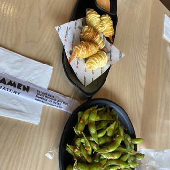 Tenji Ramen - potato shrimp and spicy garlic edamame - Ramen Near Me - Murrieta, California Tenji Ramen - potato shrimp and spicy garlic edamame - Ramen Near Me - Murrieta, California