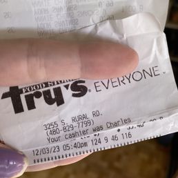Name of cashier, date and time. Name of cashier, date and time.