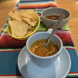Las Delicias De La Abuela - Soup and chips were offered after your order is taken.