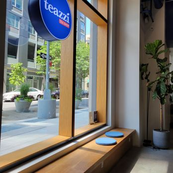 Teazzi Tea Shop - a view of a street through a window - Bubble Tea Near Me - Long Island City, New York Teazzi Tea Shop - a view of a street through a window - Bubble Tea Near Me - Long Island City, New York