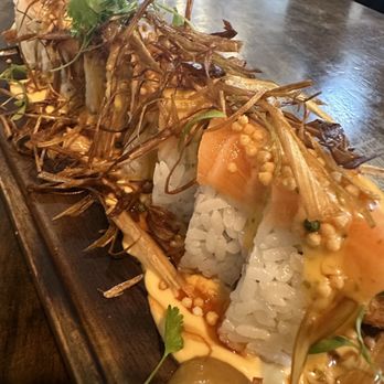 M Sushi Bistro - Prego roll with fresh salmon - Sushi Bars Near Me - Lodi, California