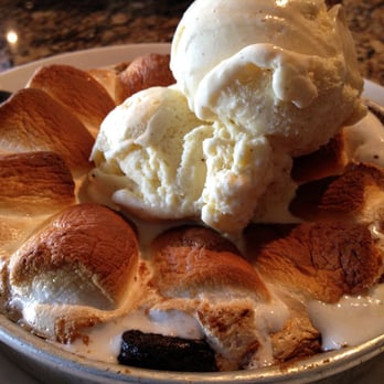 BJ's Restaurant & Brewhouse - "S'Mores Peanut Butter Pizookie" with dark chocolate cookie, peanut butter layer and toasted marshmallow fluff ... amazing! - Pizza Near Me - La Mesa, California BJ's Restaurant & Brewhouse - "S'Mores Peanut Butter Pizookie" with dark chocolate cookie, peanut butter layer and toasted marshmallow fluff ... amazing! - Pizza Near Me - La Mesa, California