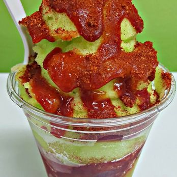 Los Gringos Natural Fruit Shaved Ice - Cucumber & lime ice w/chamoy...very refreshing! - Shaved Ice Near Me - Weslaco, Texas