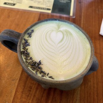 Xaman Cafe - Lavender Matcha Latte - Cafes Near Me - Dallas, Texas