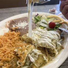 Green enchiladas - pretty good I was happy Green enchiladas - pretty good I was happy