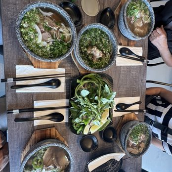 Pholuscious - Pho Tai with Tendon, Pho Tai with Meatballs, Pho Chin, Pho Dac Biet, side of Oxtail, and green Thai tea :) - Vietnamese Near Me - Huntington Beach, California Pholuscious - Pho Tai with Tendon, Pho Tai with Meatballs, Pho Chin, Pho Dac Biet, side of Oxtail, and green Thai tea :) - Vietnamese Near Me - Huntington Beach, California