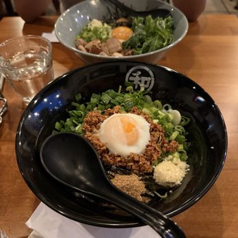 Wadaya - Saitama Mazeman (front) & Kyoto Mazemen (back) - Ramen Near Me - Los Angeles, California Wadaya - Saitama Mazeman (front) & Kyoto Mazemen (back) - Ramen Near Me - Los Angeles, California