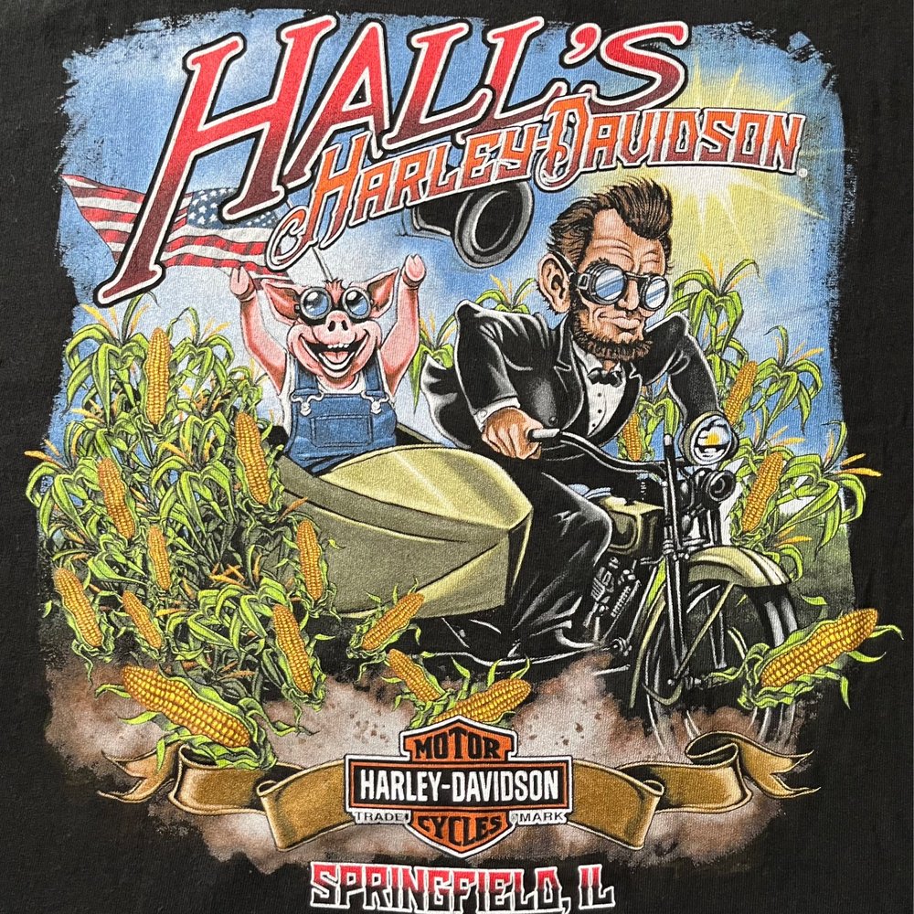 Hall's Harley-Davidson - Back of t-shirt print. - Motorcycle Dealers Near Me - Springfield, Illinois