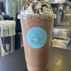 Fresh Start Coffee - Iced or hot caramel mocha with added chocolate and caramel drizzle.